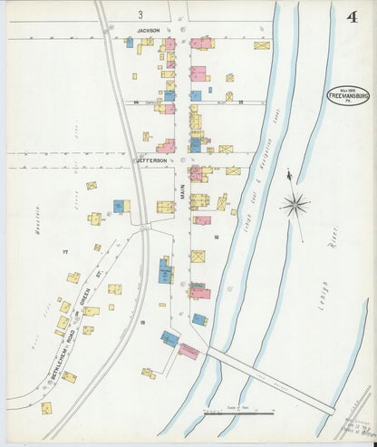 Sanborn Fire Insurance Map from Freemansburg, Northampton County, Pennsylvania (1905), Sheet #0004 - Complete Map Set gallery image, historic Sanborn map, vintage wall art, Pennsylvania Pennsylvania