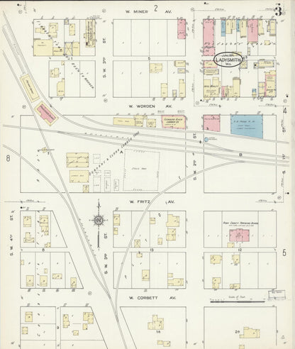 Sanborn Fire Insurance Map from Ladysmith, Rusk County, Wisconsin (1914), Sheet #0003 - Complete Map Set gallery image, historic Sanborn map, vintage wall art, Wisconsin Wisconsin