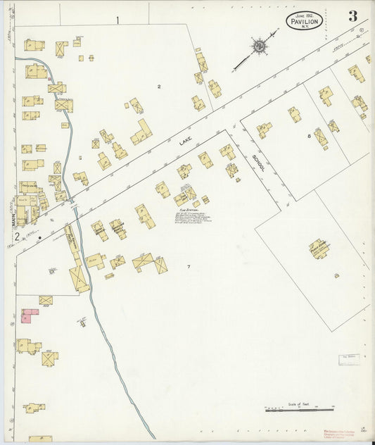 Sanborn Fire Insurance Map from Pavilion, Genesee County, New York (1912), Sheet #0003 - Historic Sanborn Fire Insurance Map Print, vintage old map wall art, antique decor, genealogy gift, New York New York map