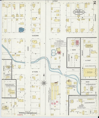 Sanborn Fire Insurance Map from Stewardson, Shelby County, Illinois (1907), Sheet #0002 - Complete Map Set gallery image, historic Sanborn map, vintage wall art, Illinois Illinois