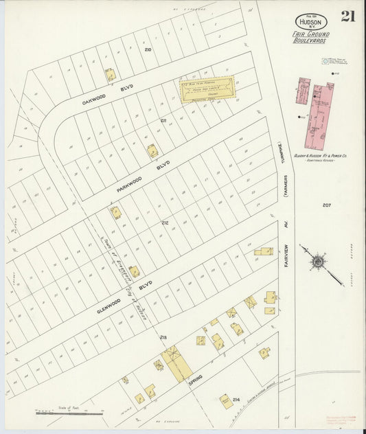 Sanborn Fire Insurance Map from Hudson, Columbia County, New York (1911), Sheet #0021 - Historic Sanborn Fire Insurance Map Print, vintage old map wall art, antique decor, genealogy gift, New York New York map