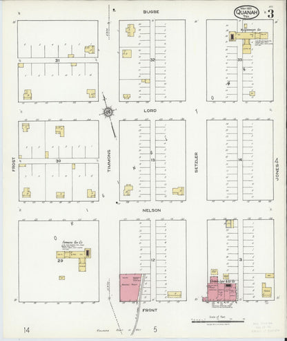 Sanborn Fire Insurance Map from Quanah, Hardeman County, Texas (1921), Sheet #0003 - Complete Map Set gallery image, historic Sanborn map, vintage wall art, Texas Texas