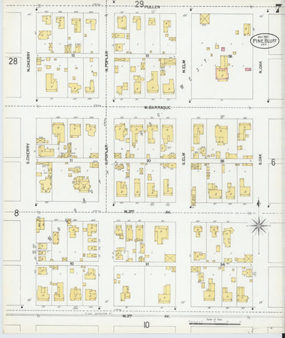 Sanborn Fire Insurance Map from Pine Bluff, Jefferson County, Arkansas (1901), Sheet #0007 - Complete Map Set gallery image, historic Sanborn map, vintage wall art, Arkansas Arkansas