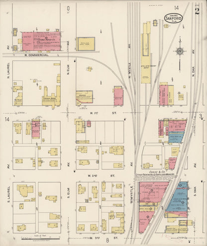 Sanborn Fire Insurance Map from Sanford, Seminole County, Florida (1922), Sheet #0002 - Historic Sanborn Fire Insurance Map Print, vintage old map wall art, antique decor, genealogy gift, Florida Florida map