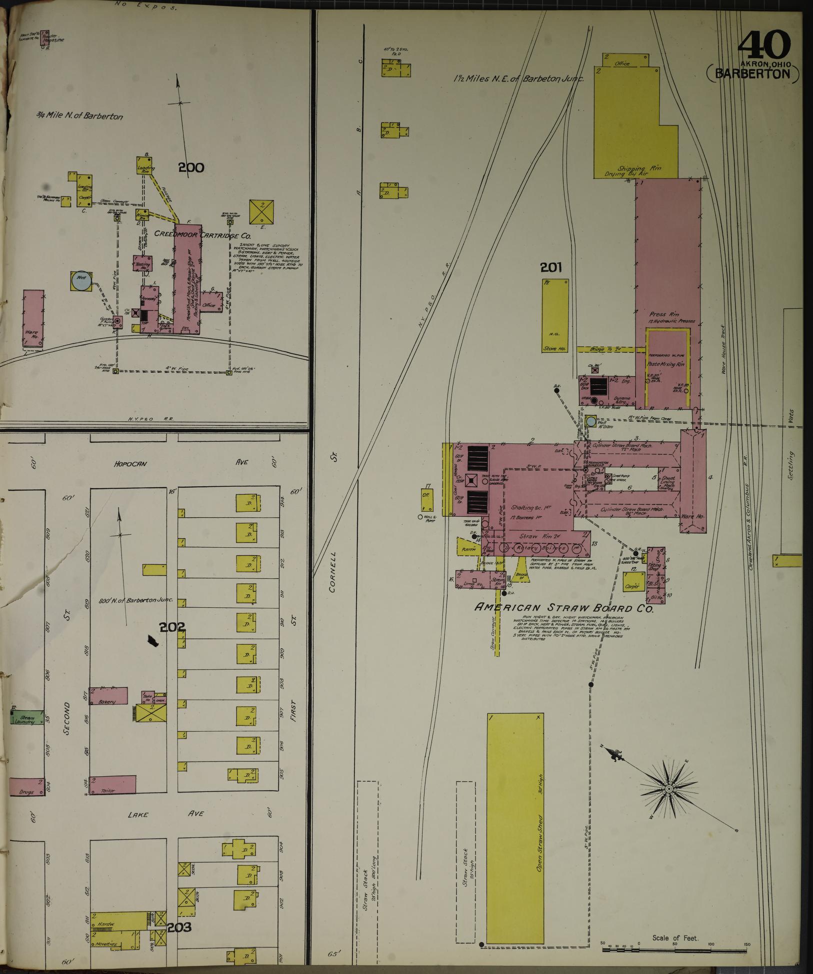 Sanborn Fire Insurance Map from Akron, Summit County, Ohio (1892), Sheet #0040 - Complete Map Set gallery image, historic Sanborn map, vintage wall art, Ohio Ohio