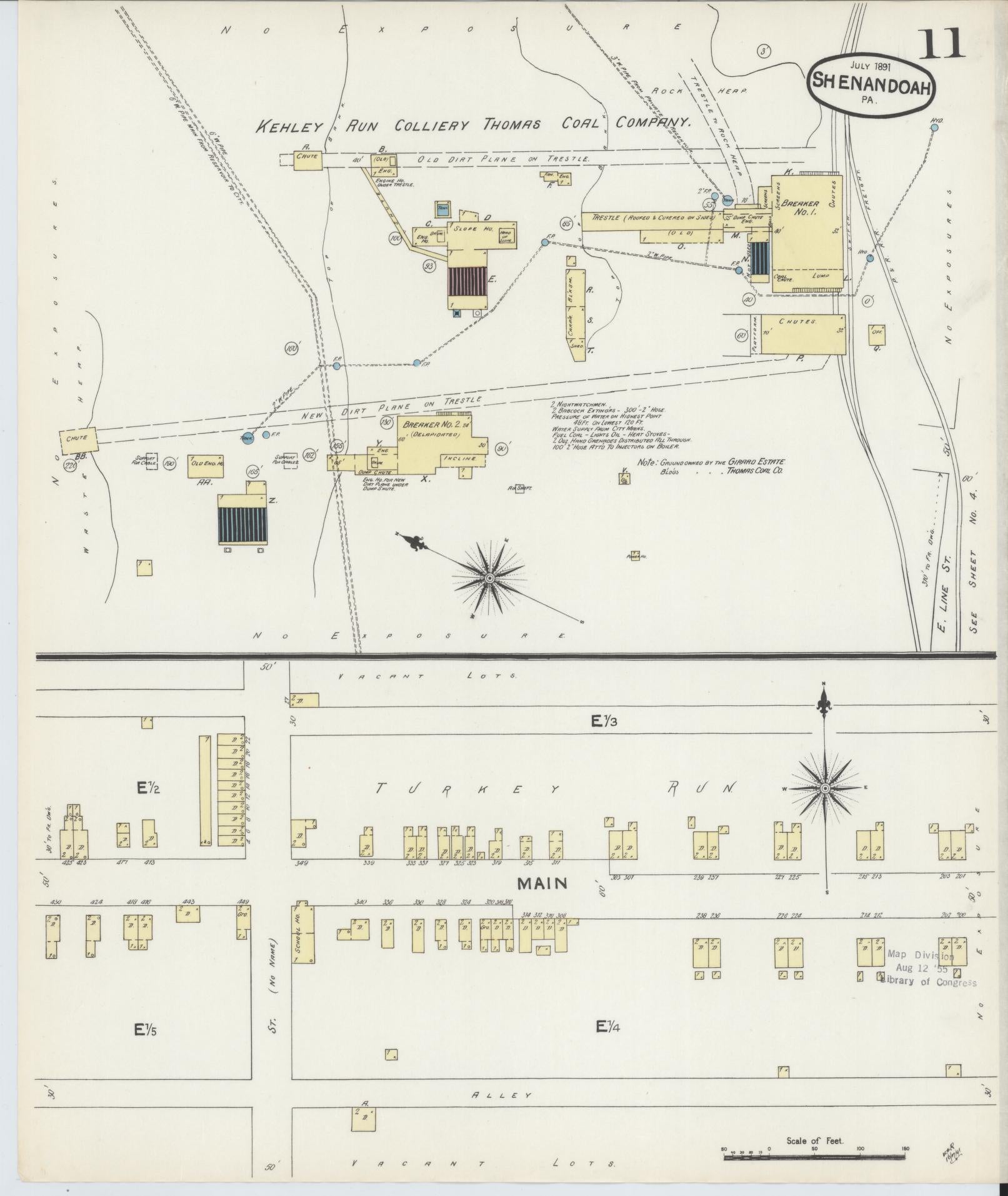 Sanborn Fire Insurance Map from Shenandoah, Schuylkill County, Pennsylvania (1891), Sheet #0011 - Complete Map Set gallery image, historic Sanborn map, vintage wall art, Pennsylvania Pennsylvania