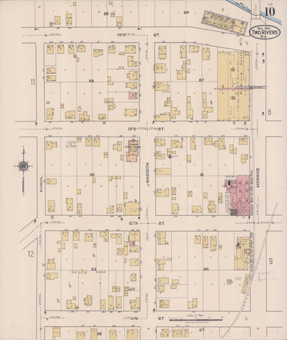 Sanborn Fire Insurance Map from Two Rivers, Manitowoc County, Wisconsin (1922), Sheet #0010 - Complete Map Set gallery image, historic Sanborn map, vintage wall art, Wisconsin Wisconsin