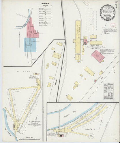 Sanborn Fire Insurance Map from Eldred, McKean County, Pennsylvania (1894), Sheet #0001 - Complete Map Set gallery image, historic Sanborn map, vintage wall art, Pennsylvania Pennsylvania