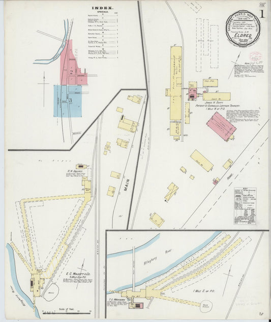 Sanborn Fire Insurance Map from Eldred, McKean County, Pennsylvania (1894), Sheet #0001 - Complete Map Set gallery image, historic Sanborn map, vintage wall art, Pennsylvania Pennsylvania