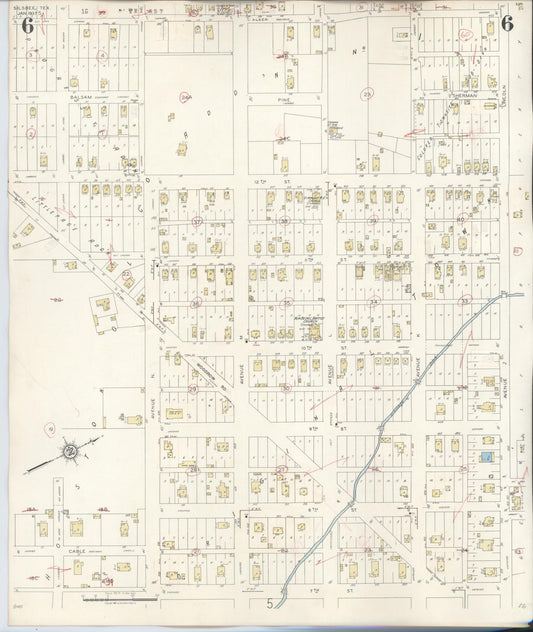 Sanborn Fire Insurance Map from Silsbee, Hardin County, Texas (1942), Sheet #0006 - Historic Sanborn Fire Insurance Map Print, vintage old map wall art, antique decor, genealogy gift, Texas Texas map