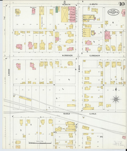 Sanborn Fire Insurance Map from Fostoria, Seneca, Hancock, And Wood Counties, Ohio (1901), Sheet #0010 - Historic Sanborn Fire Insurance Map Print, vintage old map wall art, antique decor, genealogy gift, Ohio Ohio map