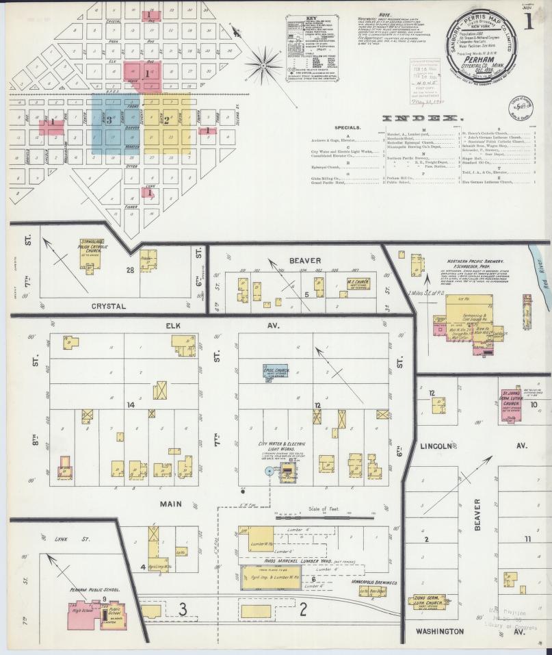 Sanborn Fire Insurance Map from Perham, Otter Tail County, Minnesota. (1899) – Map View