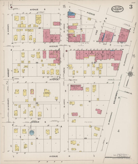 Sanborn Fire Insurance Map from Cloquet, Carlton County, Minnesota (1922), Sheet #0003 - Historic Sanborn Fire Insurance Map Print, vintage old map wall art, antique decor, genealogy gift, Minnesota Minnesota map