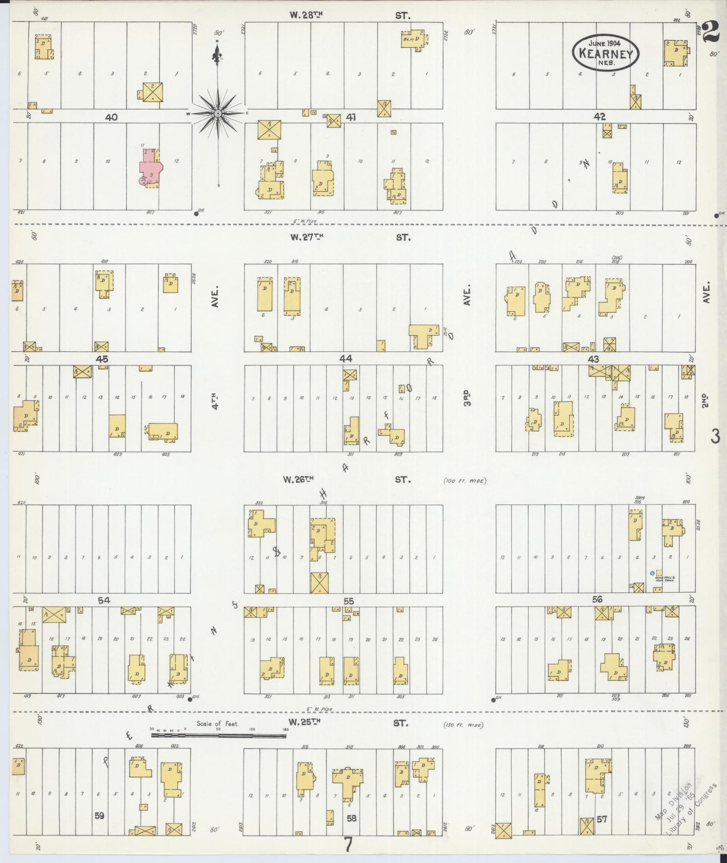Sanborn Fire Insurance Map from Kearney, Buffalo County, Nebraska (1904), Sheet #0002 - Complete Map Set gallery image, historic Sanborn map, vintage wall art, Nebraska Nebraska