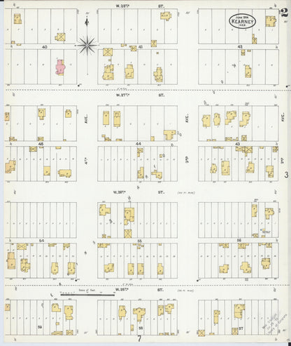 Sanborn Fire Insurance Map from Kearney, Buffalo County, Nebraska (1904), Sheet #0002 - Complete Map Set gallery image, historic Sanborn map, vintage wall art, Nebraska Nebraska