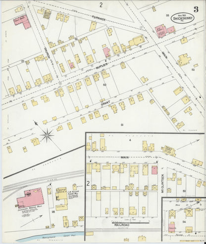 Sanborn Fire Insurance Map from Shickshinny, Luzerne County, Pennsylvania (1901), Sheet #0003 - Historic Sanborn Fire Insurance Map Print, vintage old map wall art, antique decor, genealogy gift, Pennsylvania Pennsylvania map