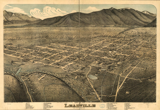 Bird's eye view of Leadville, Lake County, Colo. 1879. (1879) – Historic Bird’s-Eye View Panorama Print