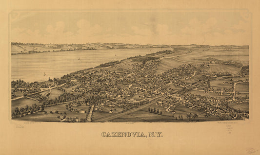 Cazenovia, N.Y. (1890) – Historic Bird’s-Eye View Panorama Print