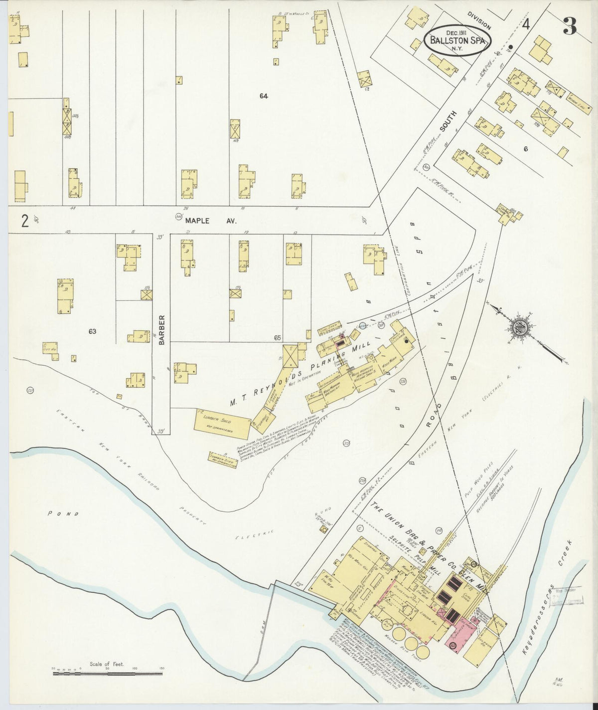 Sanborn Fire Insurance Map from Ballston Spa, Saratoga County, New York (1911), Sheet #0003 - Complete Map Set gallery image, historic Sanborn map, vintage wall art, New York New York