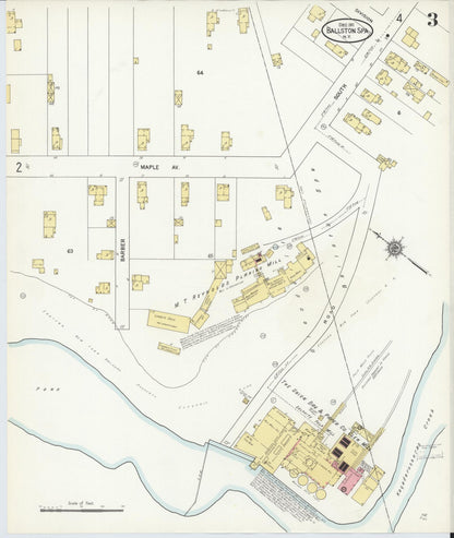 Sanborn Fire Insurance Map from Ballston Spa, Saratoga County, New York (1911), Sheet #0003 - Complete Map Set gallery image, historic Sanborn map, vintage wall art, New York New York