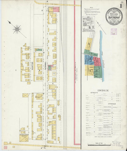 Sanborn Fire Insurance Map from Natrona, Allegheny County, Pennsylvania (1906), Sheet #0001 - Historic Sanborn Fire Insurance Map Print, vintage old map wall art, antique decor, genealogy gift, Pennsylvania Pennsylvania map