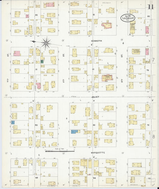Sanborn Fire Insurance Map from La Salle, La Salle County, Illinois (1906), Sheet #0011 - Historic Sanborn Fire Insurance Map Print, vintage old map wall art, antique decor, genealogy gift, Illinois Illinois map