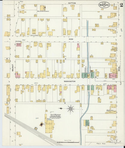 Sanborn Fire Insurance Map from New Paris, Preble County, Ohio (1901), Sheet #0002 - Complete Map Set gallery image, historic Sanborn map, vintage wall art, Ohio Ohio