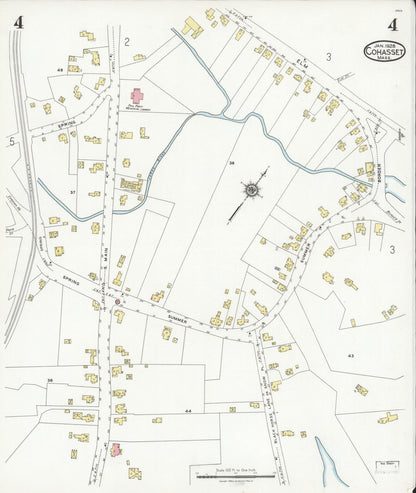 Sanborn Fire Insurance Map from Cohasset, Norfolk County, Massachusetts (1928), Sheet #0004 - Historic Sanborn Fire Insurance Map Print, vintage old map wall art, antique decor, genealogy gift, Massachusetts Massachusetts map