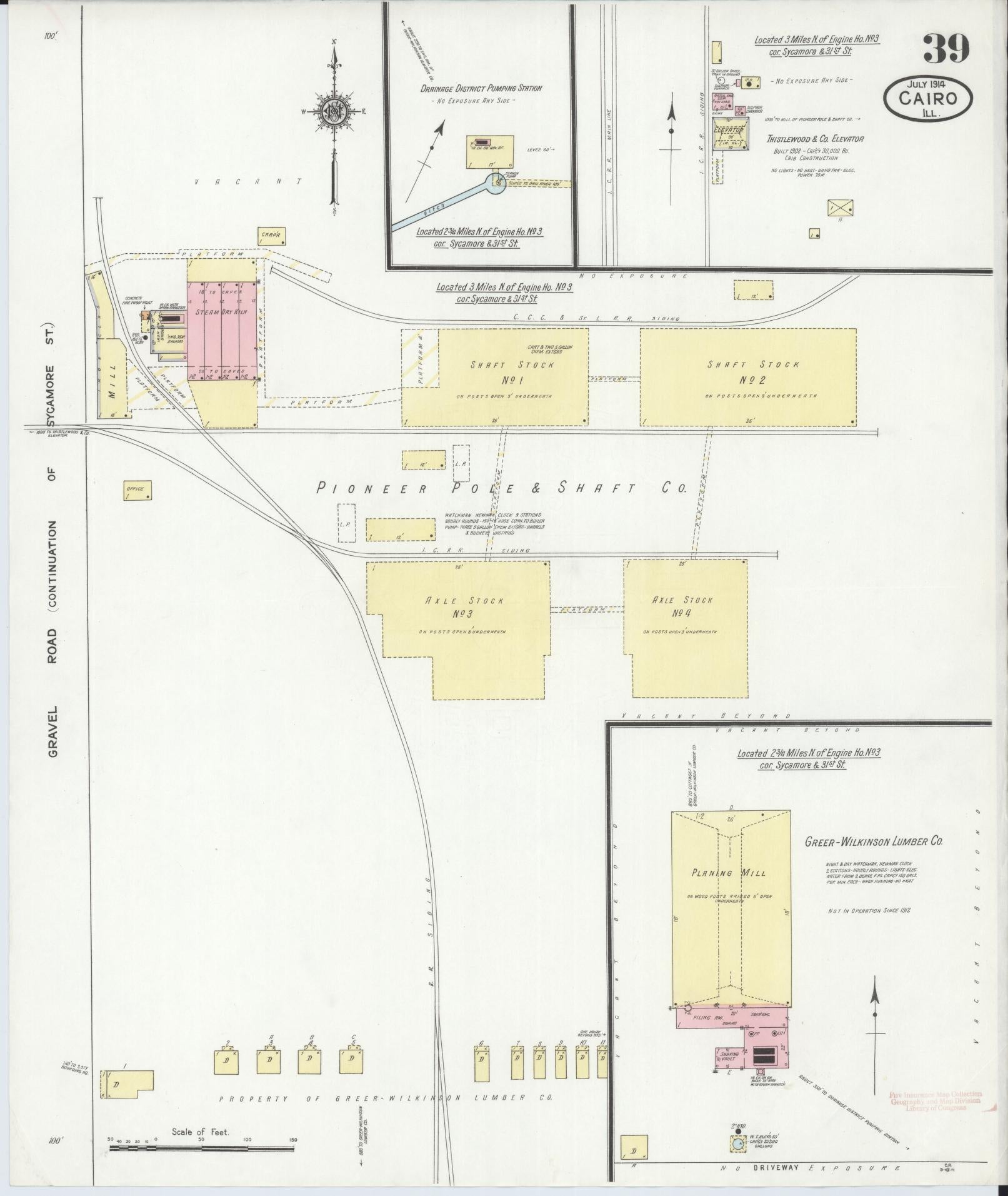 Sanborn Fire Insurance Map from Cairo, Alexander County, Illinois (1914), Sheet #0039 - Complete Map Set gallery image, historic Sanborn map, vintage wall art, Illinois Illinois