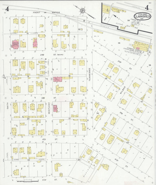 Sanborn Fire Insurance Map from Clarksville, Pike County, Missouri (1930), Sheet #0004 - Historic Sanborn Fire Insurance Map Print, vintage old map wall art, antique decor, genealogy gift, Missouri Missouri map