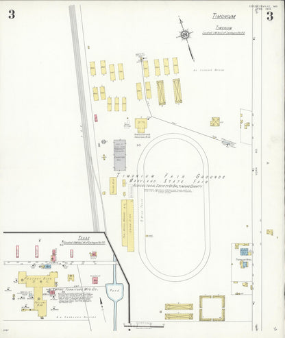 Sanborn Fire Insurance Map from Cockeysville, Baltimore County, Maryland (1933), Sheet #0003 - Complete Map Set gallery image, historic Sanborn map, vintage wall art, Maryland Maryland