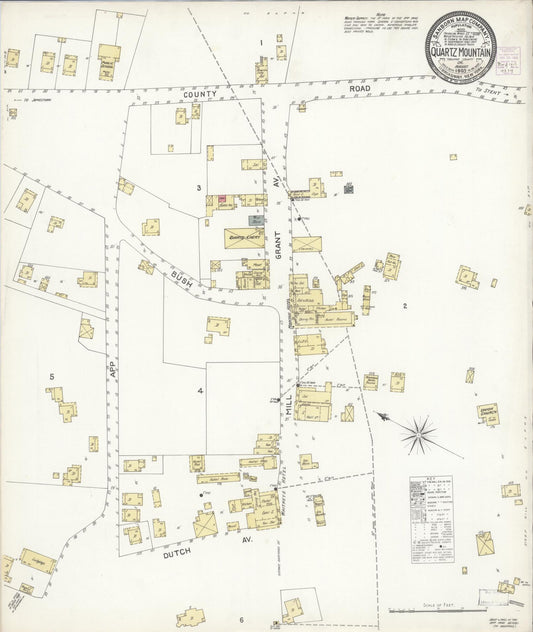 Sanborn Fire Insurance Map from Quartz Mountain, Tuolumne County, California. (1903) – Historic Sanborn Fire Insurance Map Print