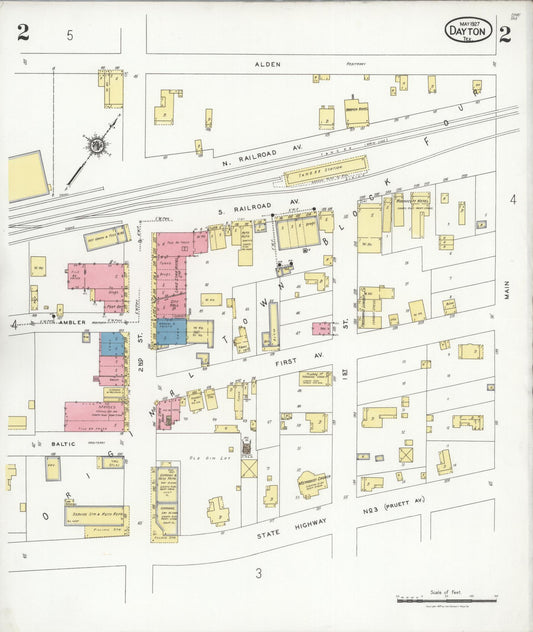 Sanborn Fire Insurance Map from Dayton, Liberty County, Texas (1927), Sheet #0002 - Historic Sanborn Fire Insurance Map Print, vintage old map wall art, antique decor, genealogy gift, Texas Texas map