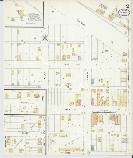 Sanborn Fire Insurance Map from Tyndall, Bon Homme County, South Dakota (1898), Sheet #0002 - Historic Sanborn Fire Insurance Map Print, vintage old map wall art, antique decor, genealogy gift, South Dakota South Dakota map