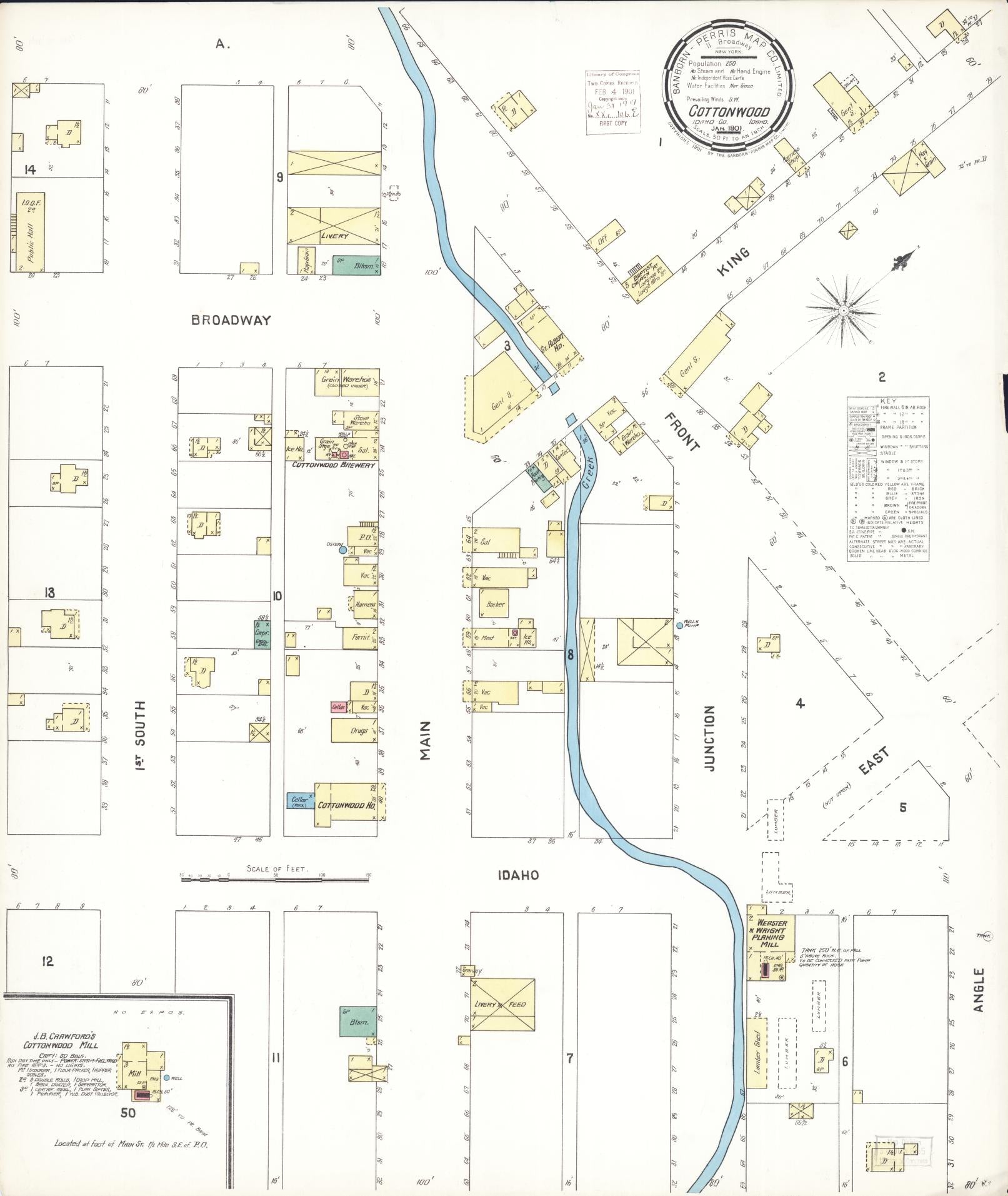 Sanborn Fire Insurance Map from Cottonwood, Idaho County, Idaho. (1901) – Historic Sanborn Fire Insurance Map Print