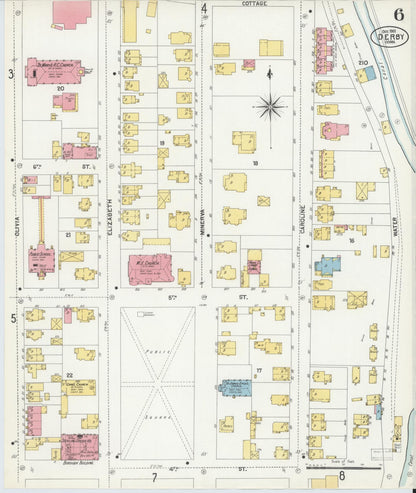 Sanborn Fire Insurance Map from Derby, New Haven County, Connecticut (1901), Sheet #0006 - Complete Map Set gallery image, historic Sanborn map, vintage wall art, Connecticut Connecticut