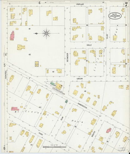 Sanborn Fire Insurance Map from Lagrange, LaGrange County, Indiana (1901), Sheet #0007 - Historic Sanborn Fire Insurance Map Print, vintage old map wall art, antique decor, genealogy gift, Indiana Indiana map