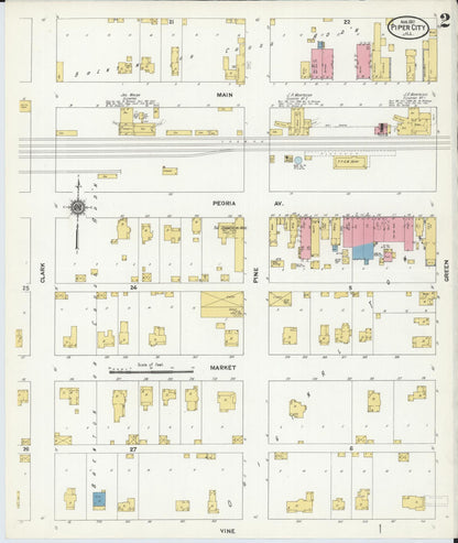 Sanborn Fire Insurance Map from Piper City, Ford County, Illinois (1911), Sheet #0002 - Complete Map Set gallery image, historic Sanborn map, vintage wall art, Illinois Illinois