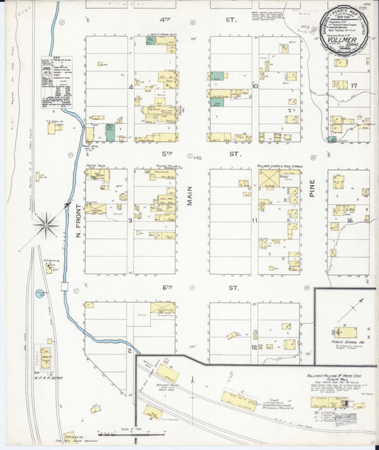 Sanborn Fire Insurance Map from Vollmer, Latah County, Idaho (1893), Sheet #0001 - Historic Sanborn Fire Insurance Map Print, vintage old map wall art, antique decor, genealogy gift, Idaho Idaho map