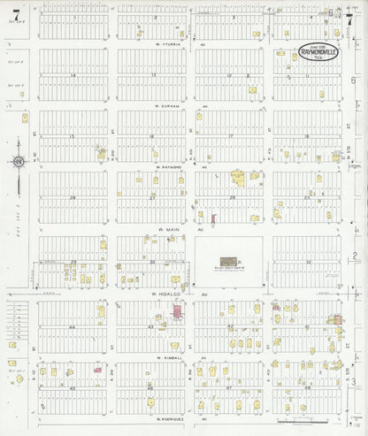 Sanborn Fire Insurance Map from Raymondville, Willacy County, Texas (1930), Sheet #0007 - Complete Map Set gallery image, historic Sanborn map, vintage wall art, Texas Texas