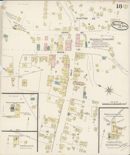 Sanborn Fire Insurance Map from Butte, Silver Bow County, Montana (1888), Sheet #0018 - Complete Map Set gallery image, historic Sanborn map, vintage wall art, Montana Montana