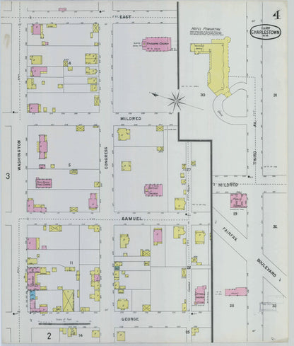 Sanborn Fire Insurance Map from Charles Town, Jefferson County, West Virginia (1897), Sheet #0004 - Complete Map Set gallery image, historic Sanborn map, vintage wall art, West Virginia West Virginia