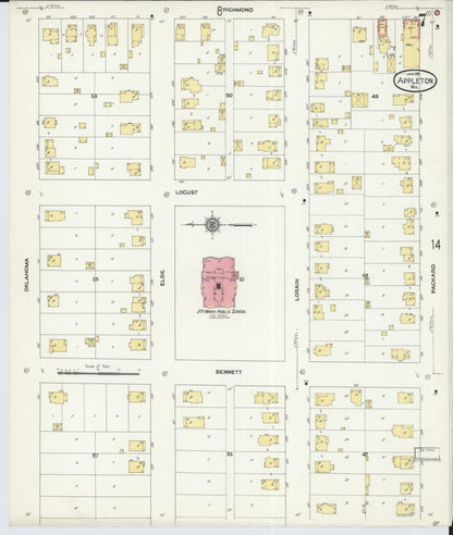 Sanborn Fire Insurance Map from Appleton, Outagamie County, Wisconsin (1911), Sheet #0007 - Complete Map Set gallery image, historic Sanborn map, vintage wall art, Wisconsin Wisconsin