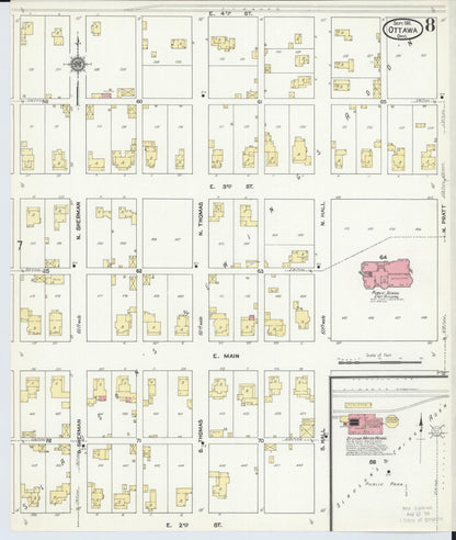 Sanborn Fire Insurance Map from Ottawa, Putnam County, Ohio (1911), Sheet #0008 - Complete Map Set gallery image, historic Sanborn map, vintage wall art, Ohio Ohio