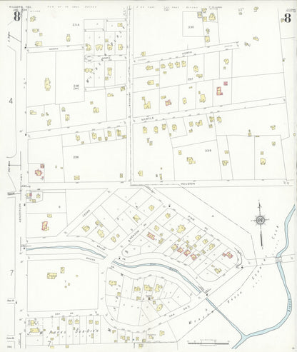 Sanborn Fire Insurance Map from Kilgore, Gregg County, Texas (1936), Sheet #0008 - Historic Sanborn Fire Insurance Map Print, vintage old map wall art, antique decor, genealogy gift, Texas Texas map