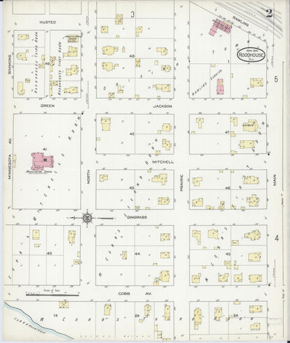 Sanborn Fire Insurance Map from Roodhouse, Greene County, Illinois (1914), Sheet #0002 - Historic Sanborn Fire Insurance Map Print, vintage old map wall art, antique decor, genealogy gift, Illinois Illinois map