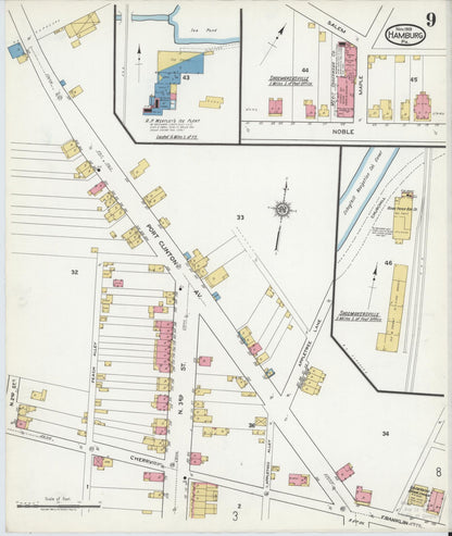 Sanborn Fire Insurance Map from Hamburg, Berks County, Pennsylvania (1919), Sheet #0009 - Complete Map Set gallery image, historic Sanborn map, vintage wall art, Pennsylvania Pennsylvania