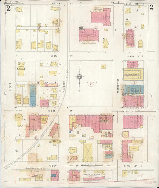 Sanborn Fire Insurance Map from Cameron, Clinton County, Missouri (1944), Sheet #0002 - Historic Sanborn Fire Insurance Map Print, vintage old map wall art, antique decor, genealogy gift, Missouri Missouri map