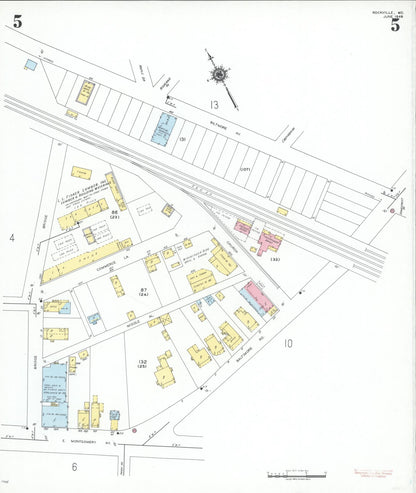 Sanborn Fire Insurance Map from Rockville, Montgomery County, Maryland (1949), Sheet #0005 - Complete Map Set gallery image, historic Sanborn map, vintage wall art, Maryland Maryland
