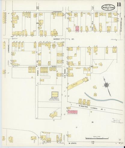 Sanborn Fire Insurance Map from Middletown, Dauphin County, Pennsylvania (1911), Sheet #0011 - Complete Map Set gallery image, historic Sanborn map, vintage wall art, Pennsylvania Pennsylvania
